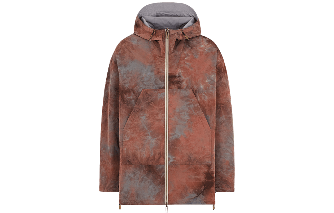 Emporio Armani SS22 Logo Embroidered Tie-Dye Reversible Hoodie Jacket Multicolor 3L1BC3-1NAUZ-F207