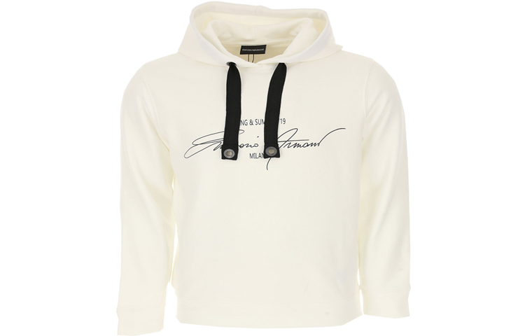 Emporio Armani SS22 Logo Hoodie White 3G1ML1-1JHUZ-F108