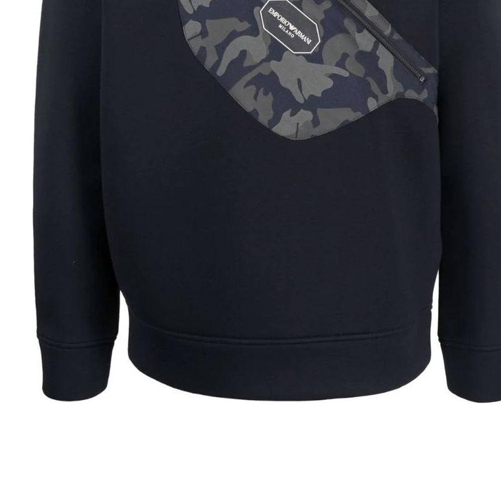 Sizing Emporio Armani SS22 Logo Print Crewneck Long Sleeve Ribbed Sweatshirt Black . 6K1M90-1JUWZ-0920