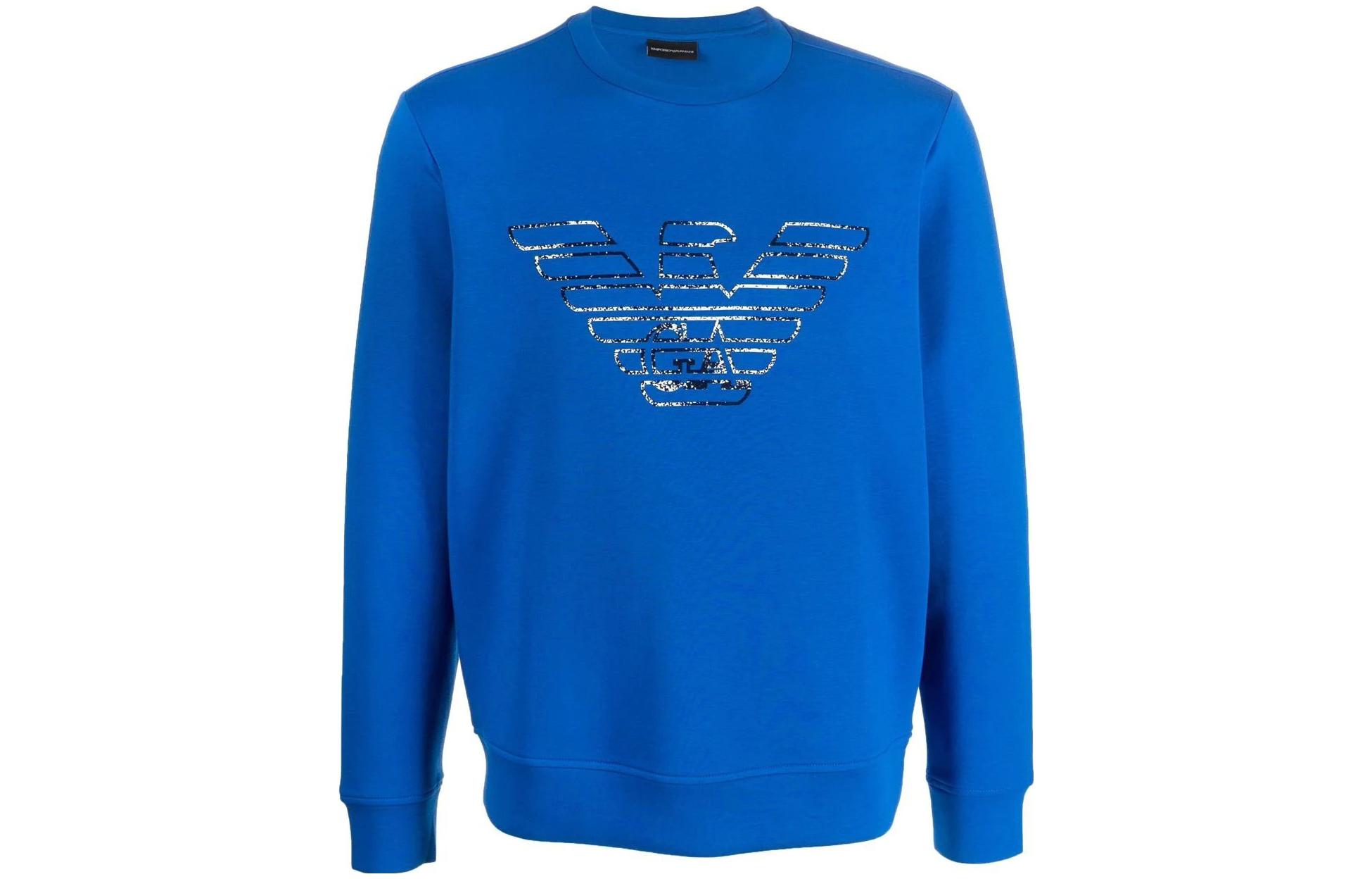 Emporio Armani SS22 Logo Print Crewneck Sweatshirt Blue () 3L1MFG-1JHS-Z09E5
