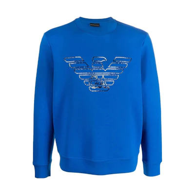 Emporio Armani SS22 Logo Print Crewneck Sweatshirt Blue () 3L1MFG-1JHS-Z09E5