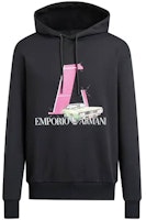 EMPORIO ARMANI SS22 Logo Print Hoodie Black 3L1M8Q-1JW3Z-0999 EMPORIO ARMANI SS22 Logo Print Hoodie Black 3L1M8Q-1JW3Z-0999