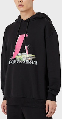 EMPORIO ARMANI SS22 Logo Print Hoodie Black 3L1M8Q-1JW3Z-0999 Purchase EMPORIO ARMANI SS22 Logo Print Hoodie Black 3L1M8Q-1JW3Z-0999