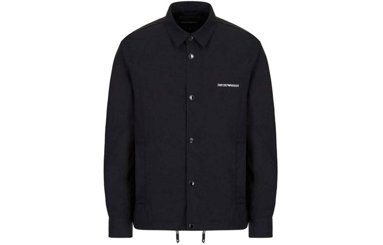 Emporio Armani SS22 Logo Print Lightweight Nylon Jacket Black 3L1CE0-1NDKZ-0999