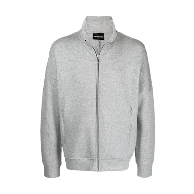 Emporio Armani SS22 Logo Print Zip-Up Sweatshirt - Grey 3L1MCC1JHSZ630