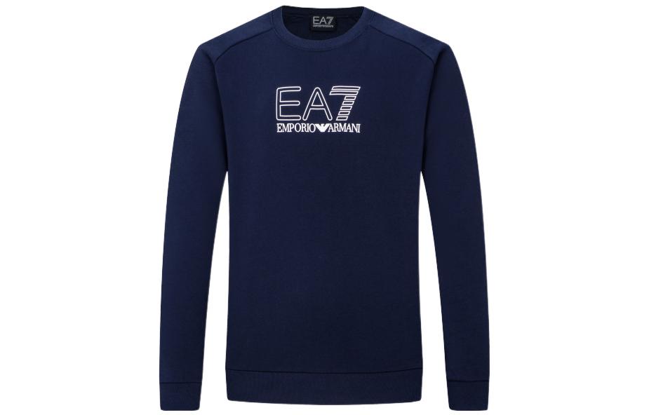 Emporio Armani SS22 Logo Pullover Sweatshirt Navy Blue 3LPM31-PJ07Z-1554