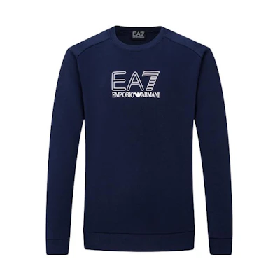 Emporio Armani SS22 Logo Pullover Sweatshirt Navy Blue 3LPM31-PJ07Z-1554