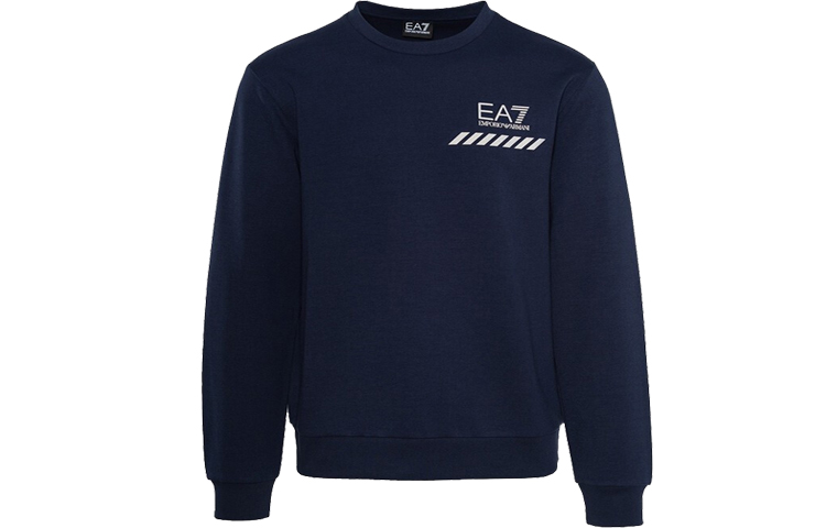 Emporio Armani SS22 Navy Blue Crewneck Cotton Casual Sweatshirt 3KPM85-PJARZ-1554