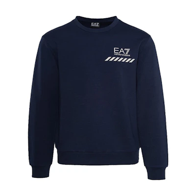Emporio Armani SS22 Navy Blue Crewneck Cotton Casual Sweatshirt 3KPM85-PJARZ-1554