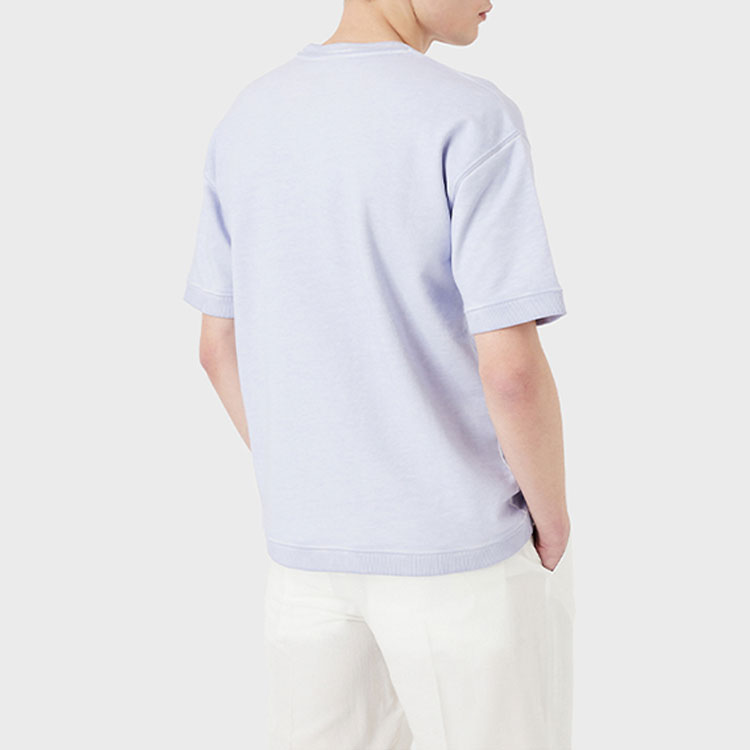 Shop Emporio Armani SS22 Pattern Print Crewneck Short Sleeve T-Shirt Light Purple Men 3L1T6R-1JX6Z-F807
