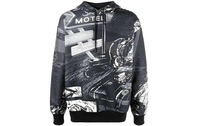 Emporio Armani SS22 Patterned Graphic Hoodie Men’s Grey. 3L1M8P-1JW2Z-F118