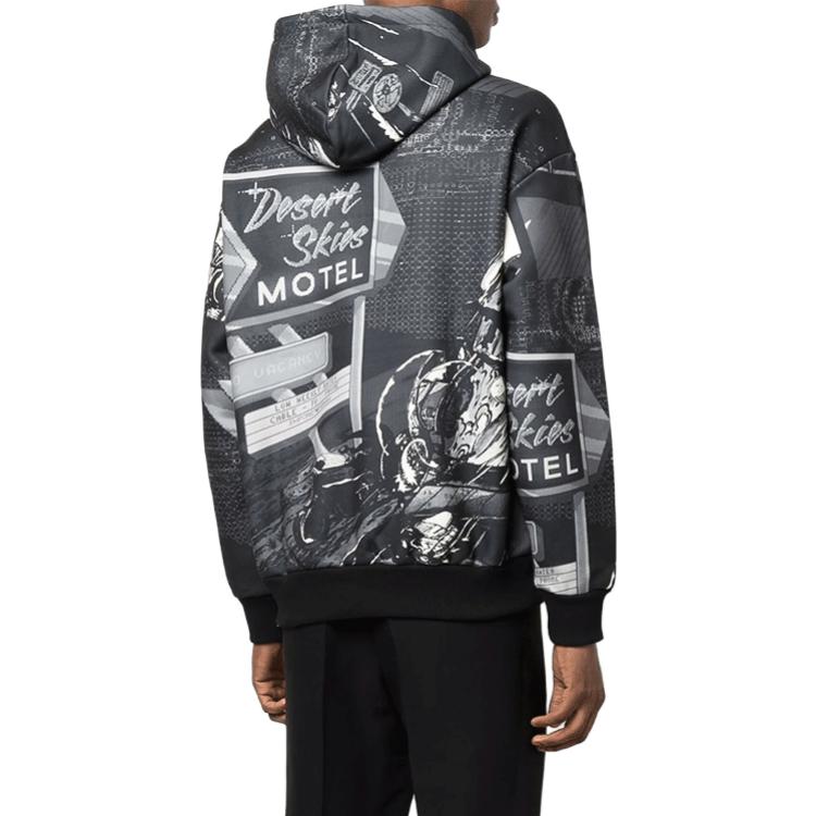 Shop Emporio Armani SS22 男士灰色圖案印花連帽衫 3L1M8P-1JW2Z-F118