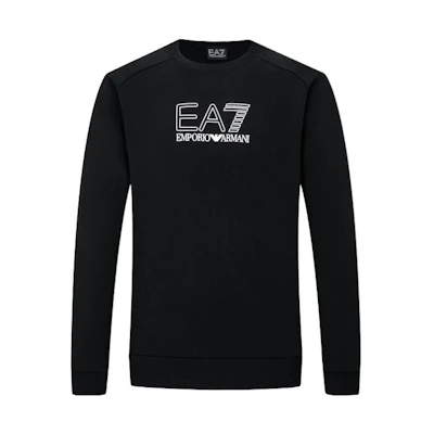 Emporio Armani SS22 Pullover Crewneck Sweatshirt Black Letter Design 3LPM31-PJ07Z-1200