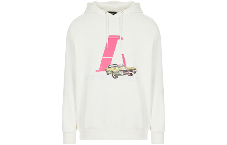 Order EMPORIO ARMANI SS22 Racing Capsule Car Print Hoodie  Off-White. 3L1M8Q-1JW3Z-0102