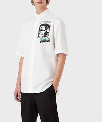 Emporio Armani SS22 Racing Capsule Logo Print Loose White Short Sleeve Shirt Men I1CC3I-I128C-103 Shop Emporio Armani SS22 Racing Capsule Logo Print Loose White Short Sleeve Shirt Men I1CC3I-I128C-103