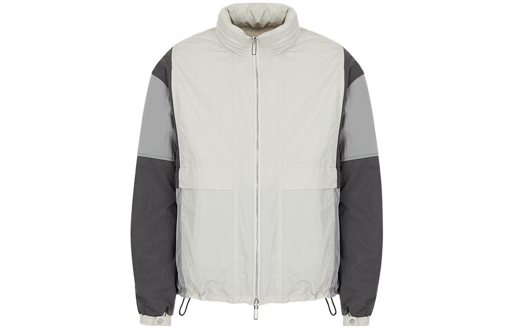 Emporio Armani SS22 Reversible Logo Print Zip Jacket Grey () 3L1BD6-1NDKZ-F635