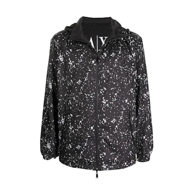 Emporio Armani SS22 Reversible Splatter Effect Zip Jacket - Black 6KZB02ZNKRZ8256