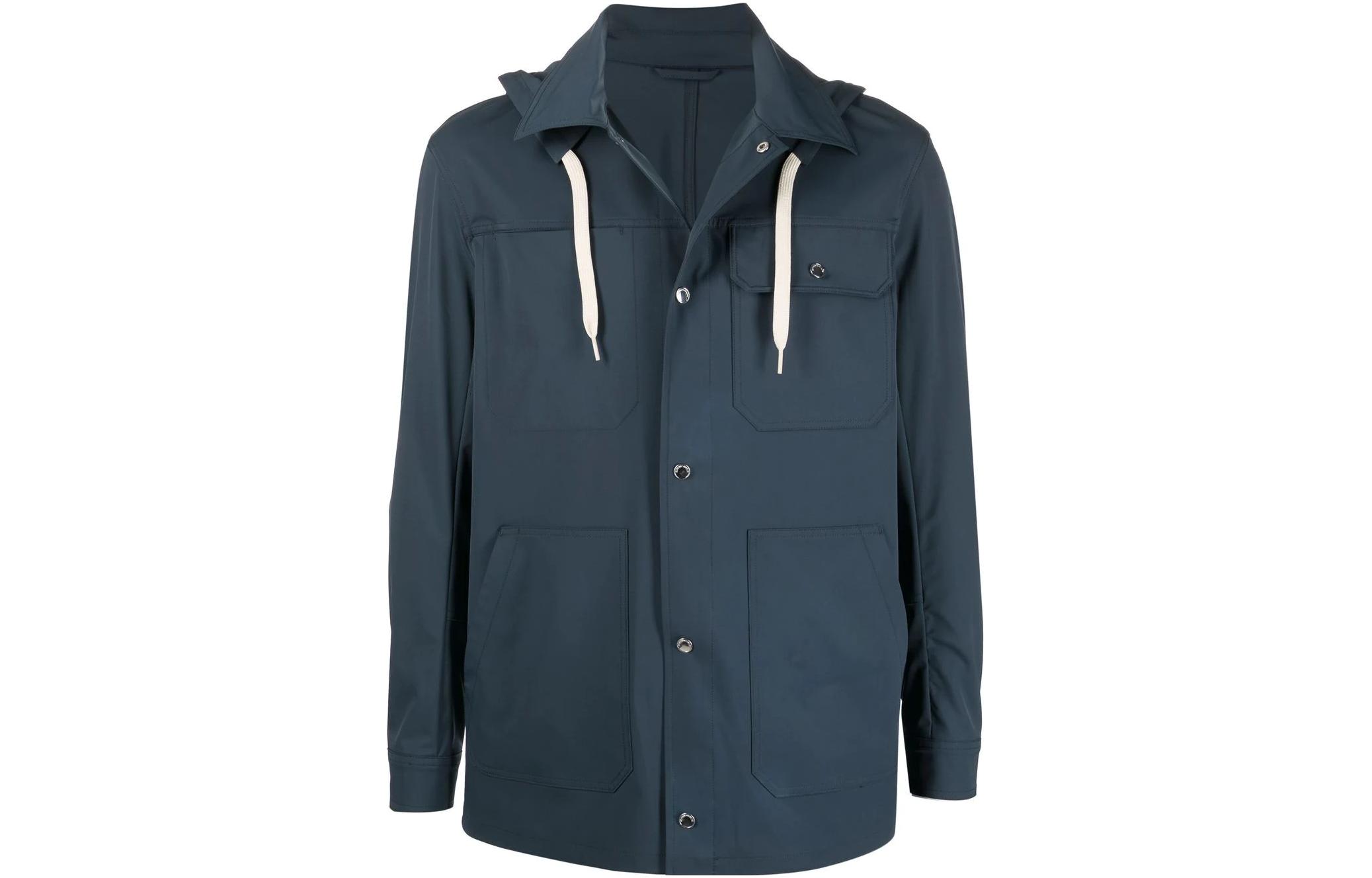 Emporio Armani SS22 Solid Color Hooded Jacket with Pocket 3L1G96-1NAN-Z0948