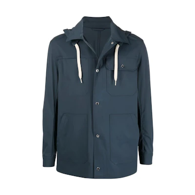 Emporio Armani SS22 Solid Color Hooded Jacket with Pocket 3L1G96-1NAN-Z0948