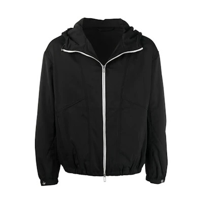 Emporio Armani SS22 Solid Color Zip Hoodie Jacket Black 3L1BC01-NANZ-0999