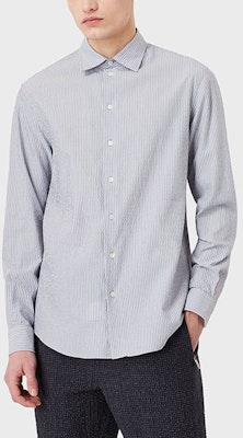 Emporio Armani SS22 Kemeja Garis Seersucker Lengan Panjang Biru I1SM0L-I11F6-021 Shop Emporio Armani SS22 Kemeja Garis Seersucker Lengan Panjang Biru I1SM0L-I11F6-021