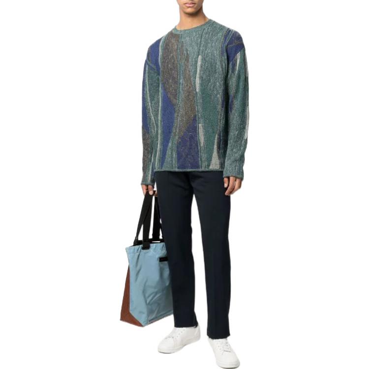 Lookbook EMPORIO ARMANI SS22 Textured Crewneck Pullover Sweater Men’s Multi-Color. 3L1MV6-1M06Z-F526