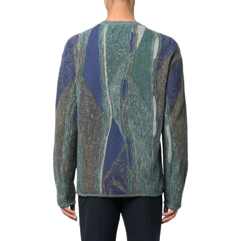 Purchase EMPORIO ARMANI SS22 Textured Crewneck Pullover Sweater Men’s Multi-Color. 3L1MV6-1M06Z-F526