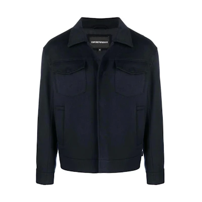 Emporio Armani SS22 Textured Single-Breasted Blazer Jacket Navy Blue Mens 3L1BG6-1NYBZ-0920