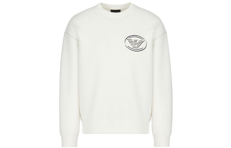 Emporio Armani SS22 White Sweatshirt with Logo Print Casual Design 6L1M82-1JHSZ-0128