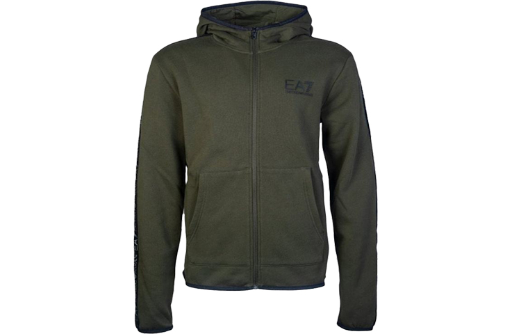 Emporio Armani SS22 Zip-Up Hooded Track Jacket Army Green 6GPM32-PJ07Z-1852