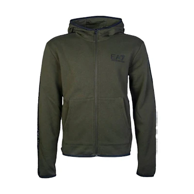 Emporio Armani SS22 Zip-Up Hooded Track Jacket Army Green 6GPM32-PJ07Z-1852