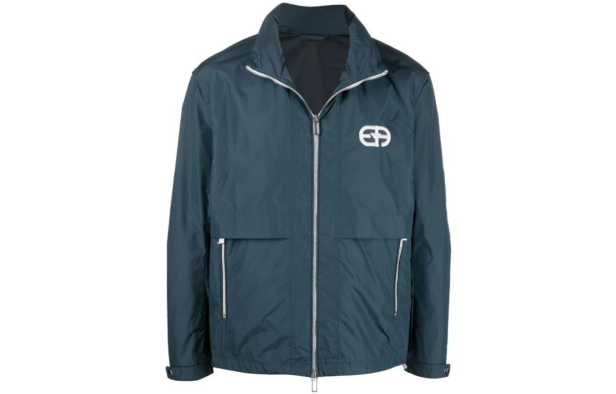 Emporio Armani SS22 Zip Patch Casual Jacket in Blue 3L1BA1-1NCGZ-0948
