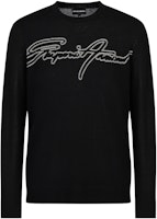 Emporio Armani SS23 Black Crewneck Sweater with Logo Embroidery. 3R1MXN1-MEYZ1-0999 Emporio Armani SS23 Black Crewneck Sweater with Logo Embroidery. 3R1MXN1-MEYZ1-0999