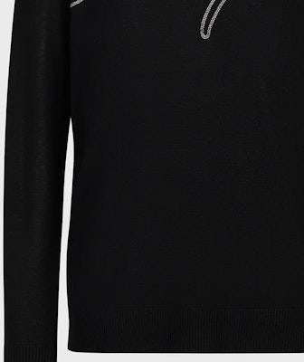 エンポリオ・アルマーニ SS23 ロゴ刺繍入りブラッククルーネックセーター. 3R1MXN1-MEYZ1-0999 Sizing エンポリオ・アルマーニ SS23 ロゴ刺繍入りブラッククルーネックセーター. 3R1MXN1-MEYZ1-0999