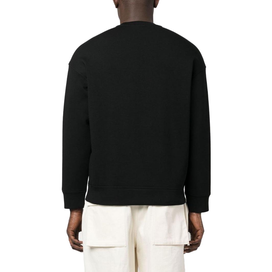 Shop Emporio Armani SS23  Black Crewneck Sweatshirt with Logo Print. 3R1MBT-1JHSZ-0098