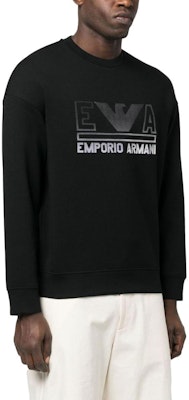 Emporio Armani SS23 Black Crewneck Sweatshirt with Logo Print. 3R1MBT-1JHSZ-0098 Purchase Emporio Armani SS23 Black Crewneck Sweatshirt with Logo Print. 3R1MBT-1JHSZ-0098