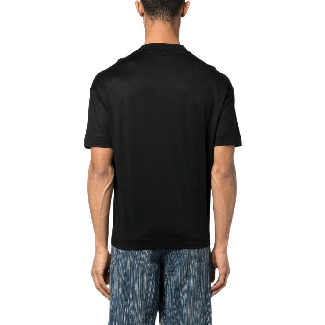 Lookbook EMPORIO ARMANI SS23  Black Crewneck T-Shirt with Logo Print. 3R1TBD-1JUVZ-0999