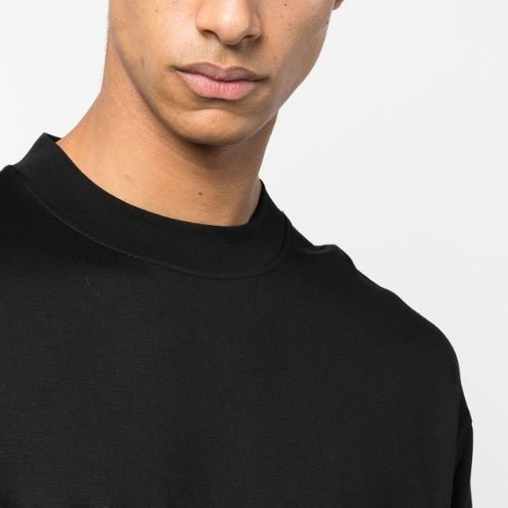 Purchase EMPORIO ARMANI SS23  Black Crewneck T-Shirt with Logo Print. 3R1TBD-1JUVZ-0999