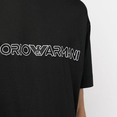 EMPORIO ARMANI SS23 Black Crewneck T-Shirt with Logo Print. 3R1TBD-1JUVZ-0999 Details for EMPORIO ARMANI SS23 Black Crewneck T-Shirt with Logo Print. 3R1TBD-1JUVZ-0999