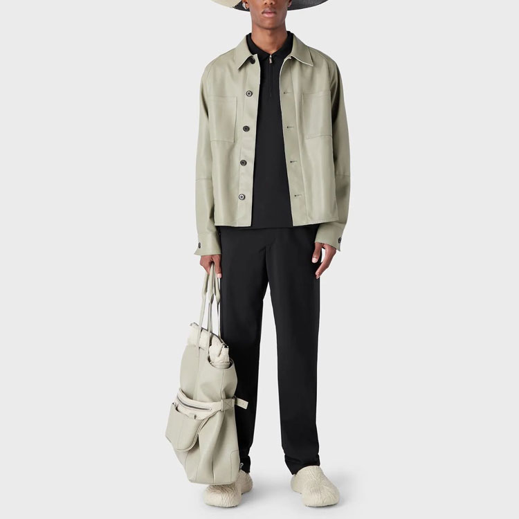 Lookbook エンポリオアルマーニ SS23 ブラック イーグルロゴ ハーフジップ ポロシャツ 3R1F6R-1J55Z-0999