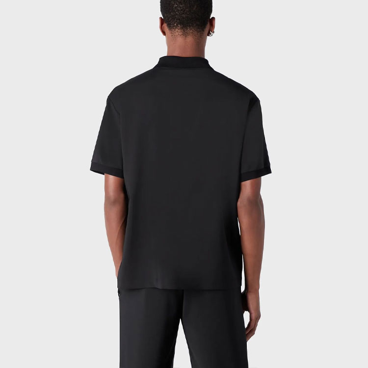 Purchase エンポリオアルマーニ SS23 ブラック イーグルロゴ ハーフジップ ポロシャツ 3R1F6R-1J55Z-0999