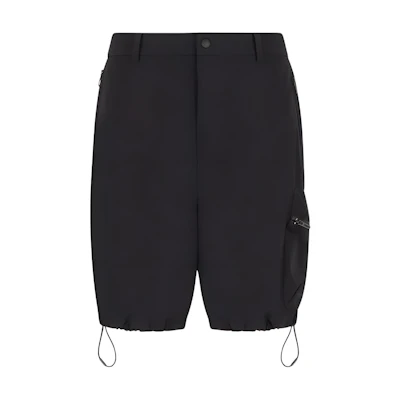 EMPORIO ARMANI SS23 Black High-Waist Button Straight Casual Shorts 3R1PG9-1NNIZ-0999