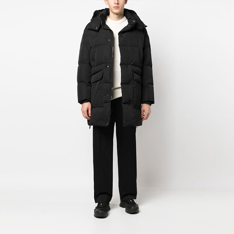 Lookbook Emporio Armani SS23 黑色連帽羽絨外套休閒大衣 6L1LA8-1NNFZ-0999