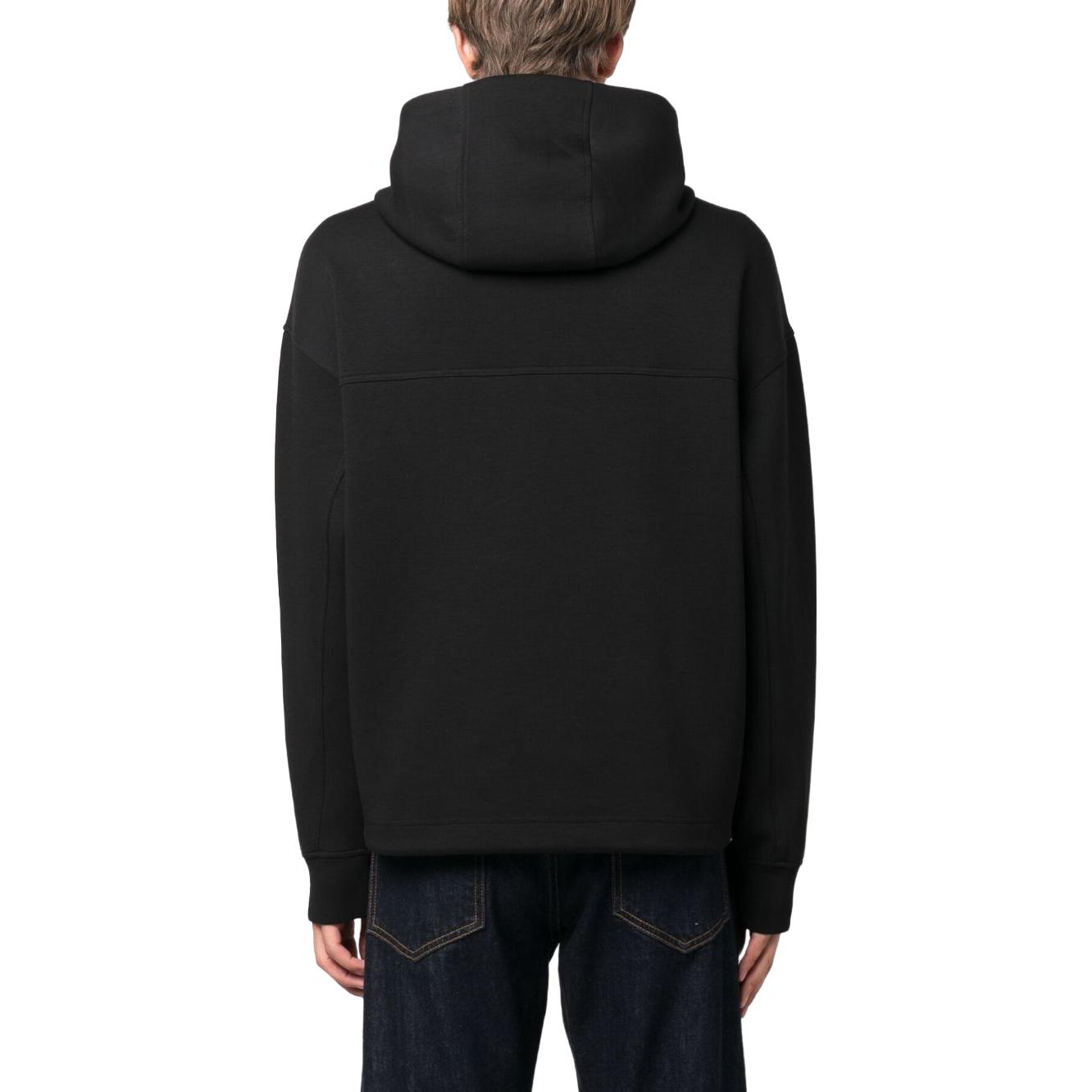 Shop Emporio Armani SS23 黑色連帽上衣 刺繡字母Logo款式 6R1MCM-1JHSZ-0999