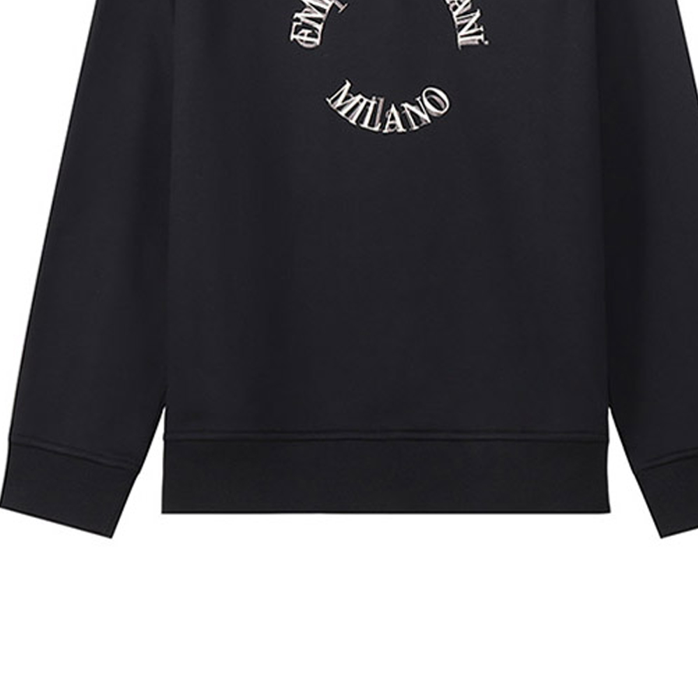 Details for 엠포리오 아르마니 SS23 블랙 로고 자수 스웻셔츠. 6L1MC3-1JQNZ-0031