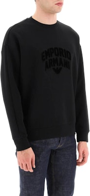 EMPORIO ARMANI SS23 黑色標誌印花圓領運動衫。 3R1MBE-1JHSZ-0086 Purchase EMPORIO ARMANI SS23 黑色標誌印花圓領運動衫。 3R1MBE-1JHSZ-0086