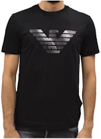Emporio Armani SS23 Black Logo Print Crewneck T-Shirt. 6H1TR7_1JSHZ_0999 Emporio Armani SS23 Black Logo Print Crewneck T-Shirt. 6H1TR7_1JSHZ_0999