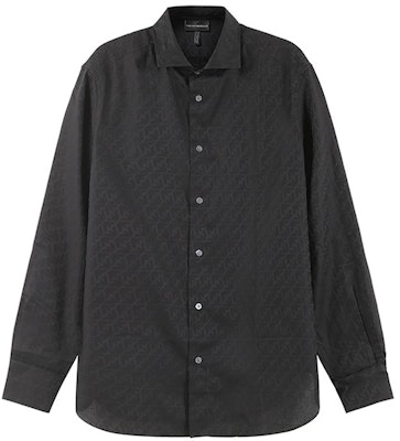 EMPORIO ARMANI SS23 Baju Hitam Corak Lengan Panjang dengan Butang. 3R1C86-1K0DZ-F082 Order EMPORIO ARMANI SS23 Baju Hitam Corak Lengan Panjang dengan Butang. 3R1C86-1K0DZ-F082