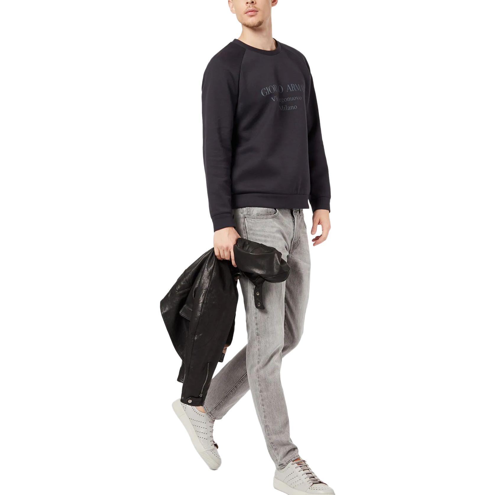 Emporio Armani SS23  Black Raglan Long Crewneck Sweatshirt. 3GSM81S-JSXZ1-UBVN 圖 3