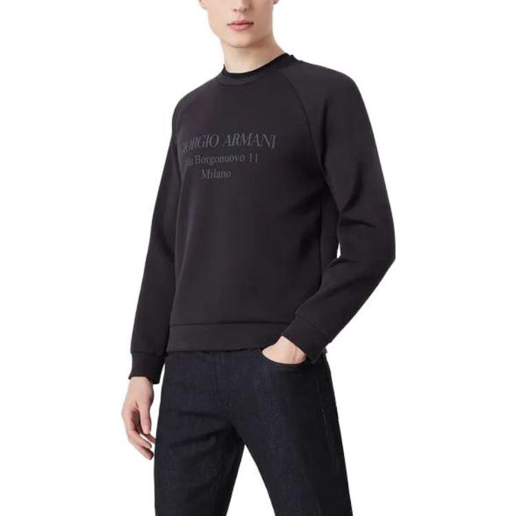 Emporio Armani SS23  Black Raglan Long Crewneck Sweatshirt. 3GSM81S-JSXZ1-UBVN 圖 5